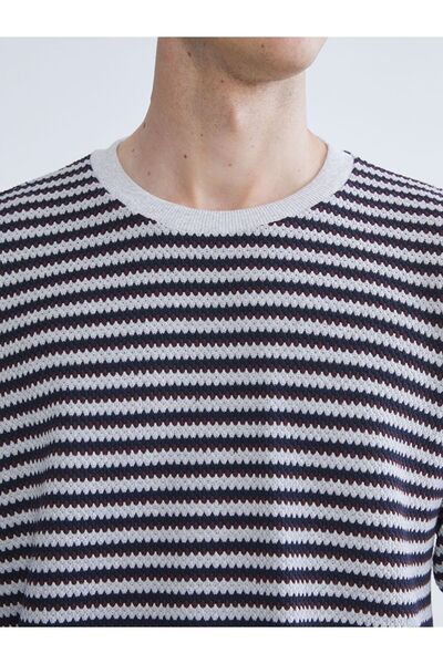 LC Waikiki Ανδρικό πλεκτό πουλόβερ Crew Neck ριγέ