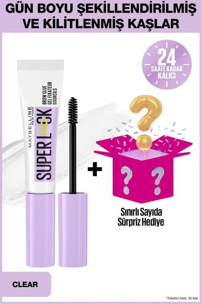 Maybelline New York Super Lock Brow Glue Kaş Sabitleyici Maskara - Şeffaf + S...