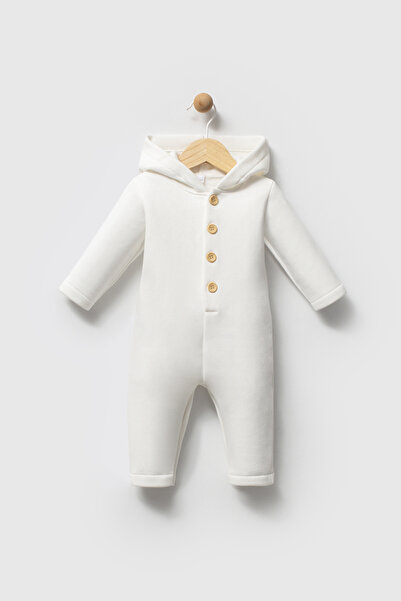 Bip Baby Hooded Buttoned Three-Thread Jumpsuit