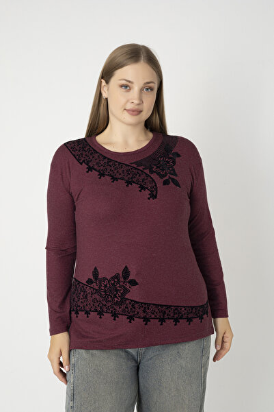 Orly More Μπλούζα από χτενισμένο βαμβάκι με στάμπα από χειμερινό ύφασμα βισκόζης