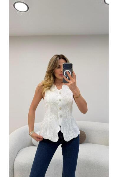 Şulenin Butiği DÜĞMELİ PAYET DETAYLI YELEK