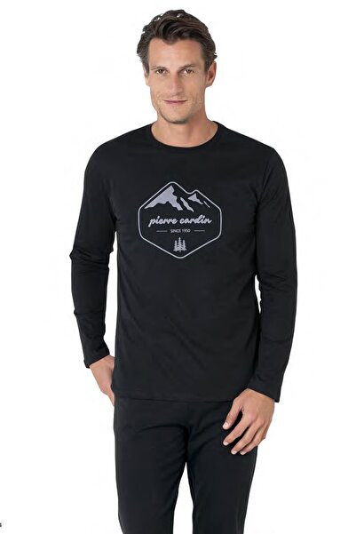 Pierre Cardin Men's 100% Cotton Pajama Set, Crew Neck, Long Sleeve Pajama Set