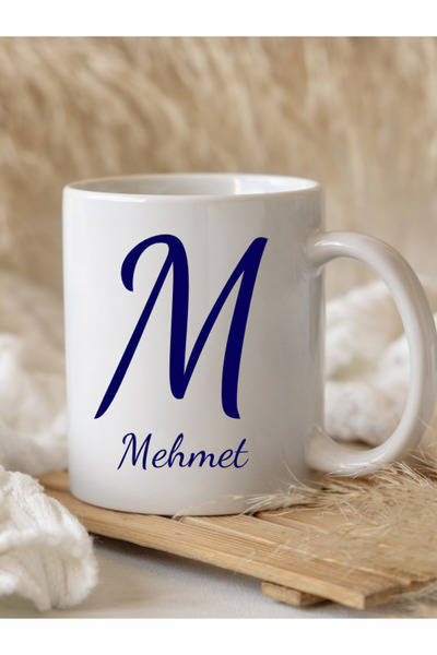 cekuDtasarim Kişiye Özel Harfli İsimli Kupa Bardak - M Harfi