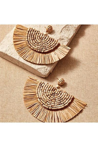 VELORA PRIVE BOHEM TARZI EL YAPIMI BONCUKLU RAFYA YELPAZE KÜPE