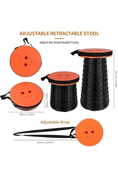 HAIZOL Portable Retractable Telescopic Folding Camping Stool (Blue)