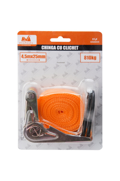 Evotools ratchet strap, width 25 mm, length 4.5 m
