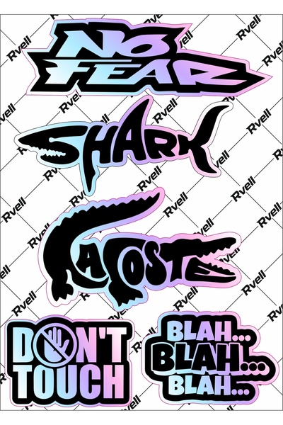 MKARAKAN Rvell Motorsiklet & Laptop Uyumlu Renkli Hologram Sticker No Fear 009
