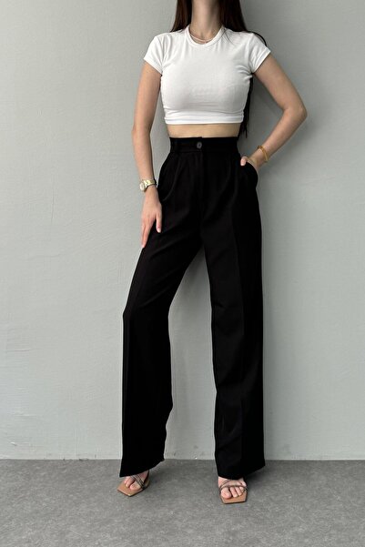 DURUM BUTİK Crep Fabric Full Lycra Elastic Palazo Fabric Pants