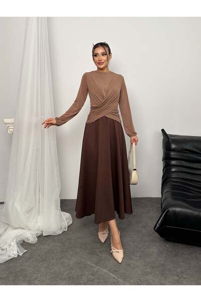 Hatun Atila Μπλούζα με μακρυμάνικο κοψίματο με λεπτομέρεια περιτυλίγματος 200...