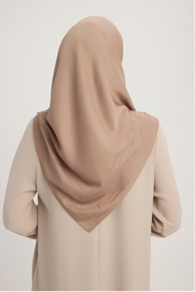 Wafa A0622 Matte Satin Jacquard Scarf 100X100Cm - Mink