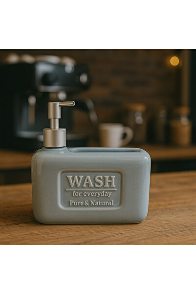 Kitchen Line Ceramic Kitchen Soap Dispenser with Sponge Compartment 750 ml