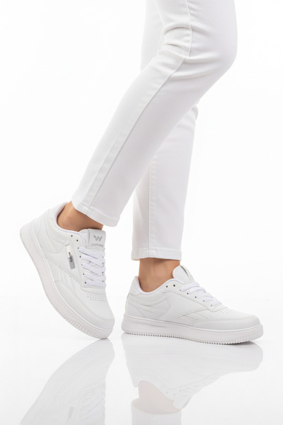 WALKWAY White Lace-Up Lightweight Skin Unisex Sports Shoes Marlow g