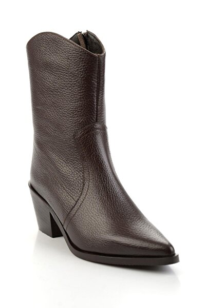 Bambi Kahve Hakiki Deri Kadın Bot & Bootie K02140000403