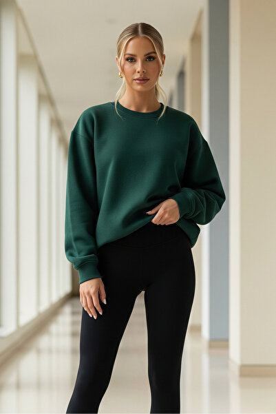 MAXIMILLIAN Hanorac oversize de iarnă pentru femei, verde