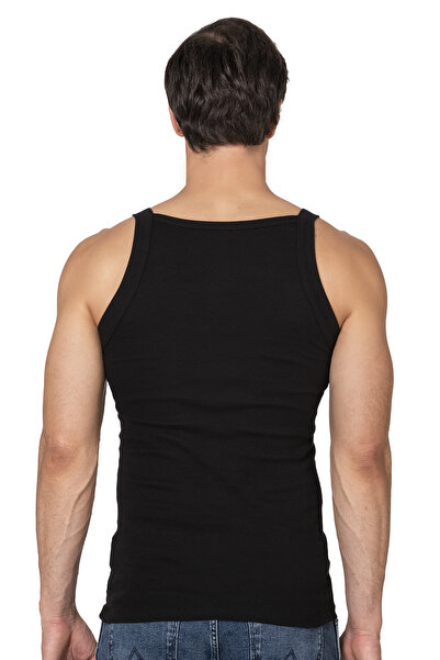 ÖZKAN underwear Özkan 11292 Men's 100% Cotton Ribbed Fabric Thin Straps Wide Neckline Undershirt Flexible Soft