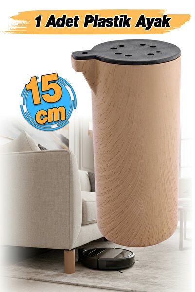 Badem10 Plastic Terra Kubik Fag Bej 15 cm Mobilier Canapea Fotoliu Pat Baza de pat Picior de ridicare Picioare