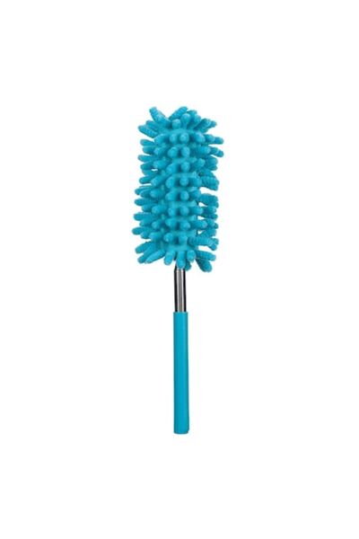 SHOPIENS Microfiber Extendable Duster, Non-slip Handle, Turquoise, 37-74 cm