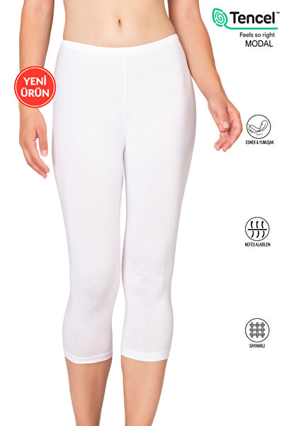 ÖZKAN underwear Özkan 27778 Women's Premium Fabric Modal Cotton Below-Knee Straight Capri Leggings Flexible Comfortable Soft