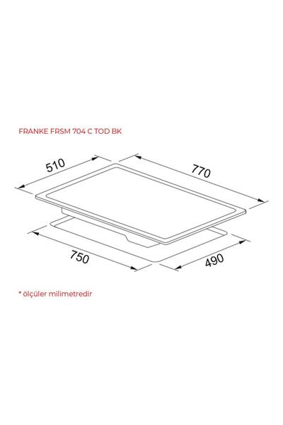 Franke FRSM 704 C TOD BK Ankastre Ocak, Siyah cam, 77cm