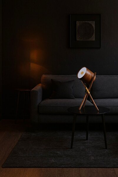 Cristalin Aydınlatma Wooden 3-Legged Orion Table Lamp