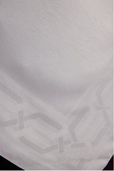 Wafa A0622 Ματ Σατέν Φουλάρι Ζακάρ 100x100cm - Ασημί
