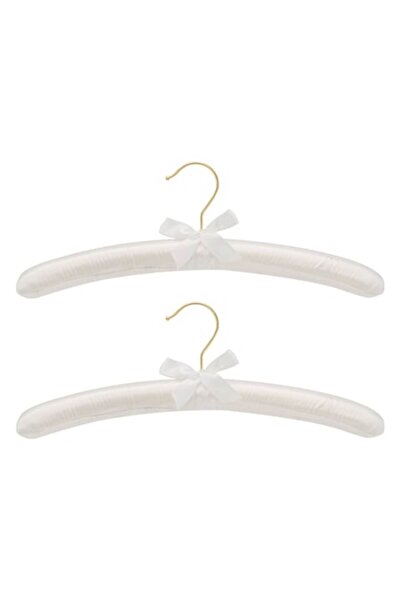 SHOPIENS Set de umerașe din satin, 38 cm, 2 bucăți, alb - MYONNA