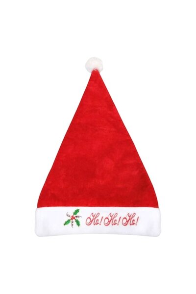 SHOPIENS Santa Hat 'Ho Ho Ho', Polyester, Red, 29 cm