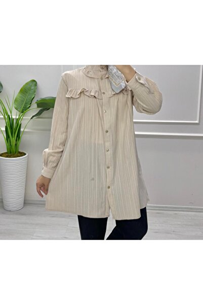 moda acar Firfir Detailed Burumcuk Fabric Tunic