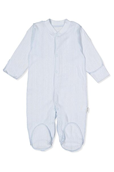 Bebetto Exterior Stitching Aj Lace-Like Knit Overall with Straps (Basic/25) Blue