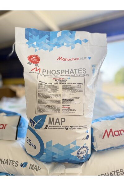 Manuchar Agro İthal MAP Çiçeklendirici Gübre Mono Amonyum Fosfat 12-61-0 NP 25 KG