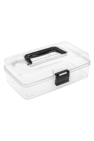 SHOPIENS Plastic Storage Box, Transparent, 1.4 L, 24 x 13.5 x 8.5 cm - MYONNA