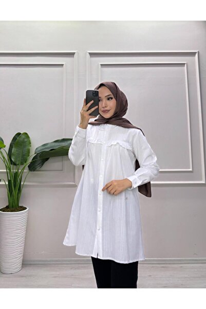 moda acar Firfir Detailed Burumcuk Fabric Tunic