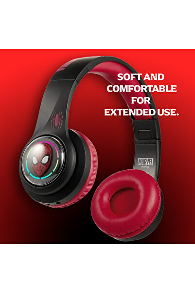 SMD-Volkano Marvel Spiderman Kids 3D Wireless Bluetooth Stereo Headphones | 10 Hour Playtime | Foldable Headset