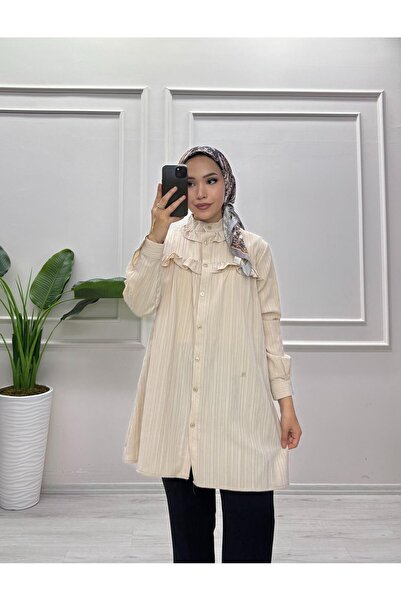 moda acar Firfir Detailed Burumcuk Fabric Tunic