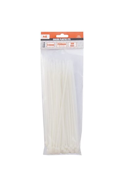 Evotools Set de 100 de coliere de plastic cu fermoar 679368, 3,6x250 mm