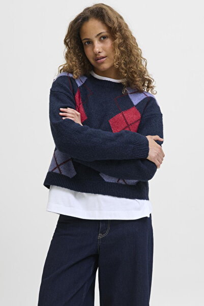 Jack & Jones Дамски вълнен пуловер с мотиви - Harvi