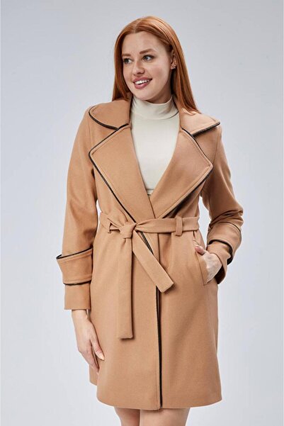 MACHEK Leather Detailed Stash Coat