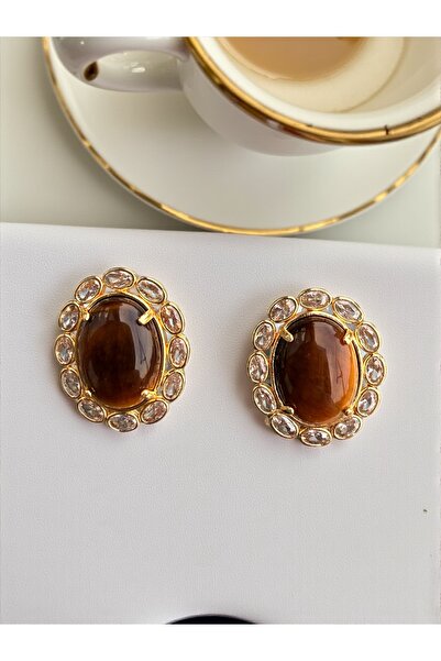 Bo Takı ve Aksesuar Special Design Vintage Earrings with Natural Stones