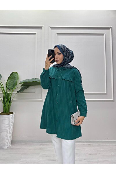 moda acar Firfir Detailed Burumcuk Fabric Tunic