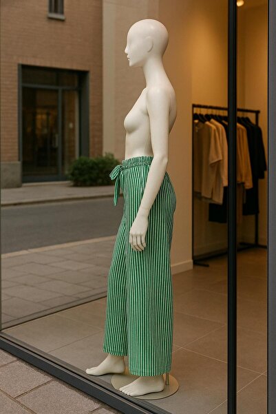 Esterella kız çocuk ispanyol paça bürümcük çizgili pantolon /kız çocuk bol paça pantolon/ çizgili pantolon