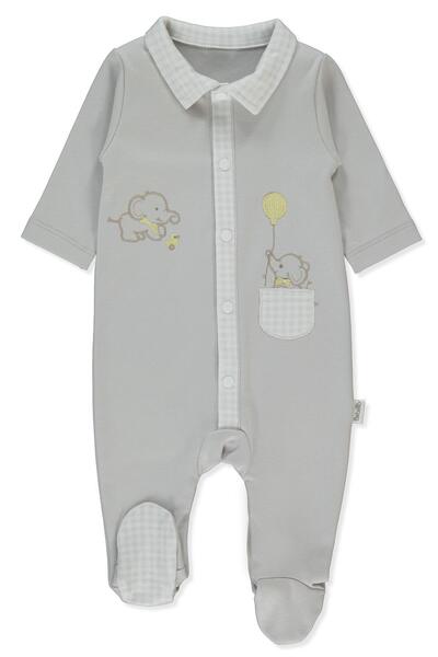Bebetto بدلة أطفال مزودة بأكمام طويلة (الفيل الصغير) رمادي