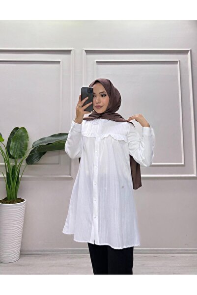 moda acar Firfir Detailed Burumcuk Fabric Tunic