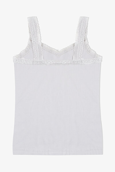 koza iç giyim Women's Cotton 2-Piece Sleeveless Lace Wide Strap Tank Top