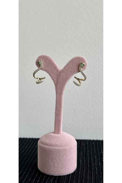 Aytozu Takı ve Aksesuar XUPİNG VIP Zirkon Taşlı Yılan Model Kıkırdak Detaylı Gold Küpe