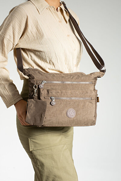 MEGA ÇANTA Γυναικεία τσάντα χιαστί/ώμου από ύφασμα Crinkle Multi-Volume, κομψ...