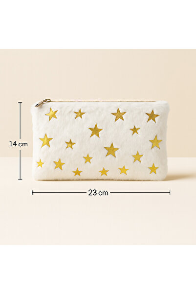 SİSTEM PELUŞ Plush Zipper Clutch Bag, Pen Holder and Makeup Bag – Soft Textured, Stylish and Multi-Purpose Design