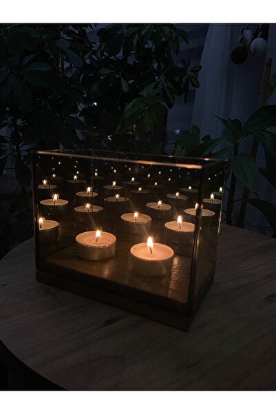 Glowdesigning Ahşap tabanlı iki mumlu mumluk ev dekorasyon