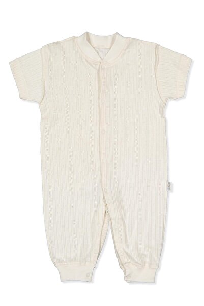 Bebetto External Stitching Aj Lace-Like Knit Mini Jumpsuit Without Shoes (Basic/25) Ecru