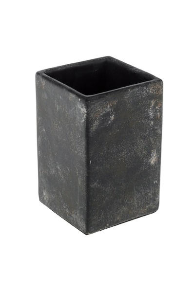 SHOPIENS Suport periuță de dinți, Ciment vintage, Negru, 7x7x11 cm - MYONNA
