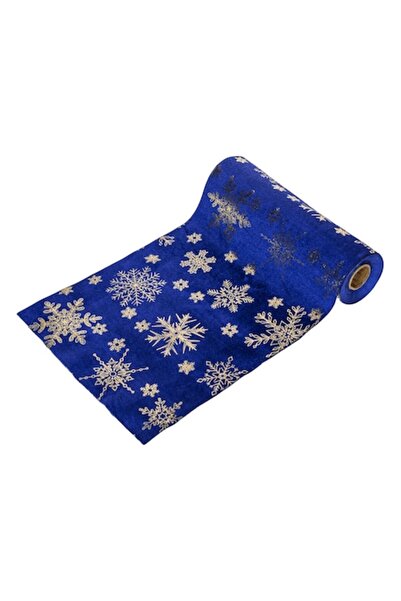 ANTBRO Material decorativ de Crăciun - Fulgi de zăpadă albaștri din catifea c...